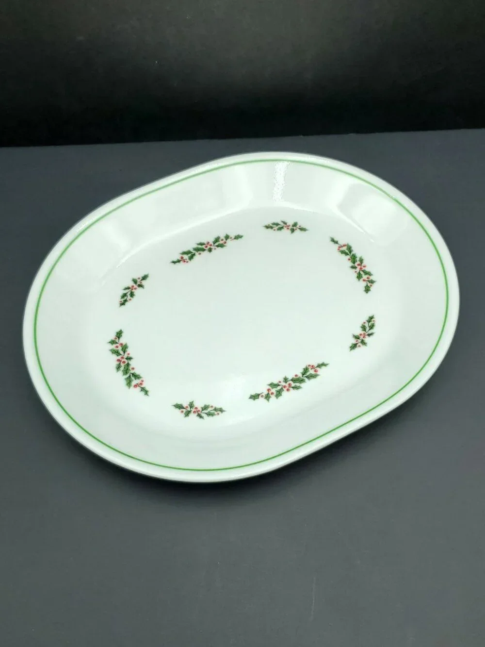 Corelle Holly Days Platter Corning Christmas Holiday Oval Serving Plate